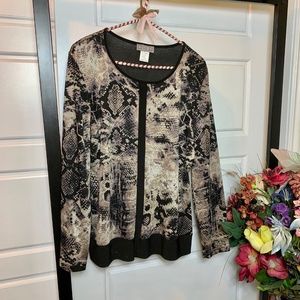 Superb and original fine knit ''Laura'' sweater sz M (3=20%less)